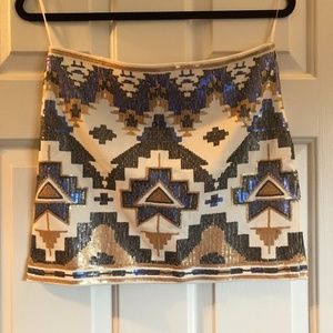 Fate Sequin Aztec Mini Skirt